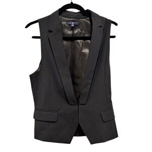 Gap Women's Pinstripe Black Vest Waistcoat Size XS Suiting Career Tailored